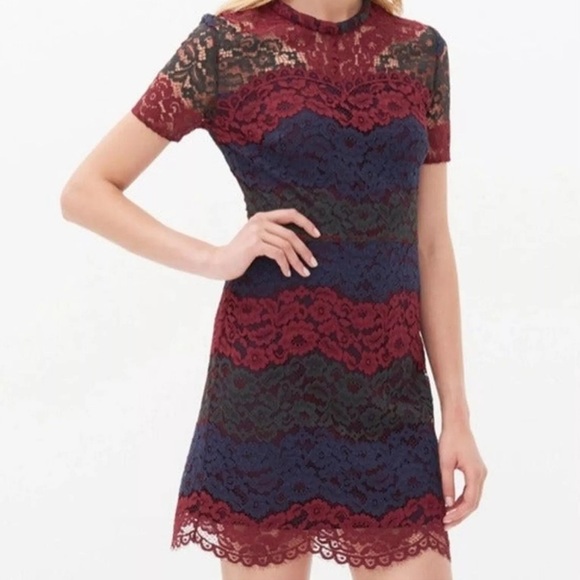 Sandro Rodney lace colorblock mini dress size 1 small worn on CW network - Picture 1 of 11